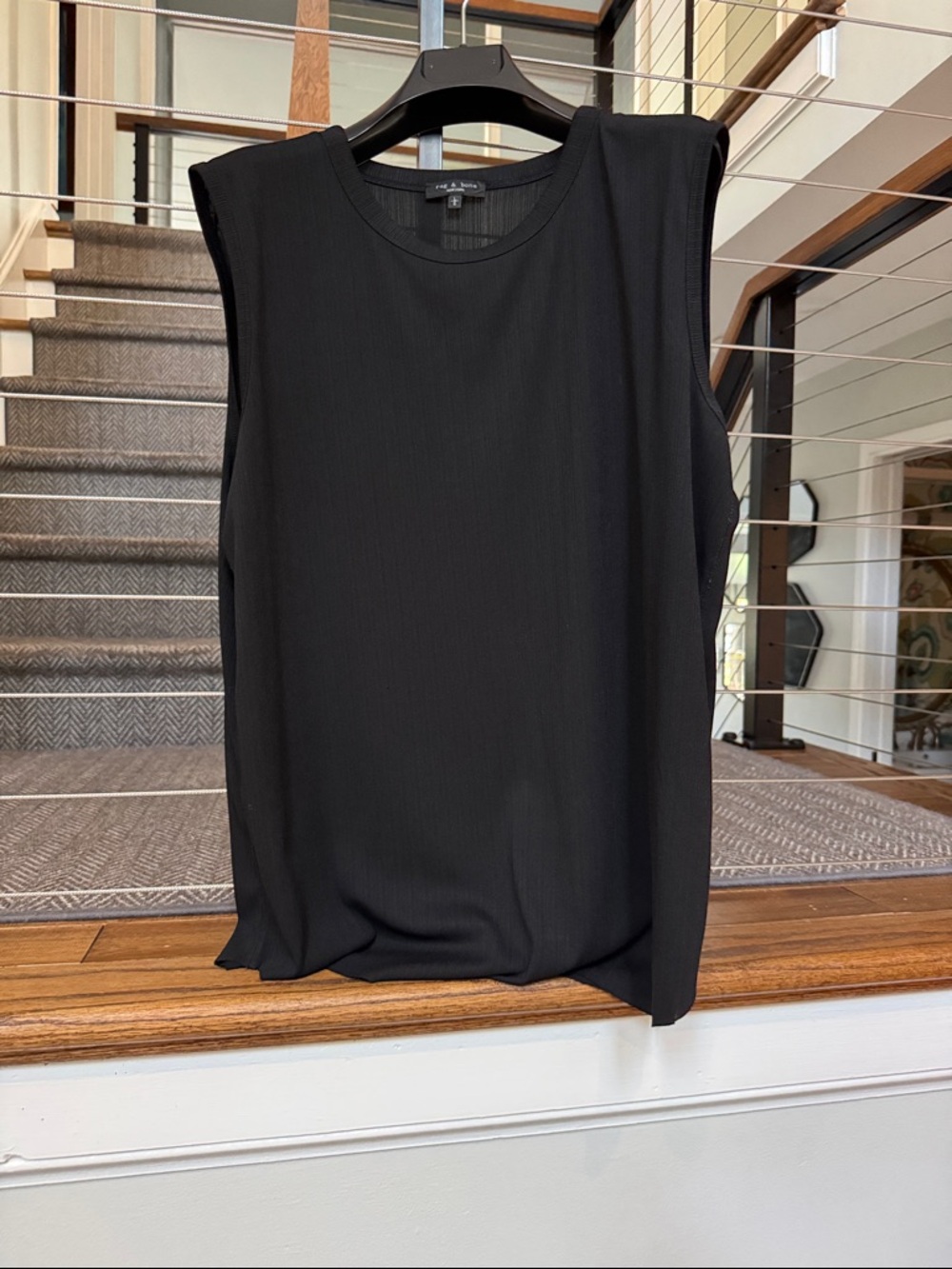 rag & bone Black Ribbed Tank